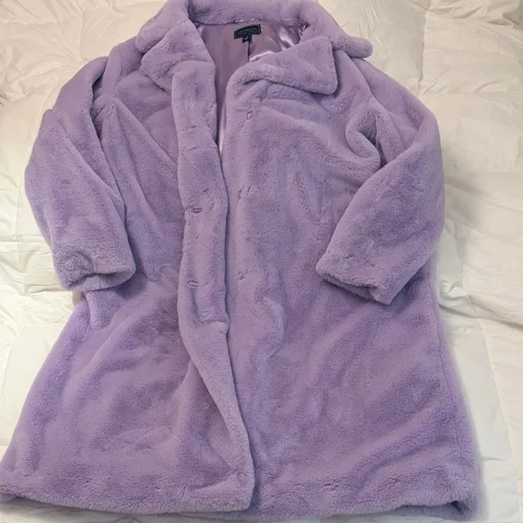 G by Giuliana Purple Faux Fur Jacket - Picture 1 of 5